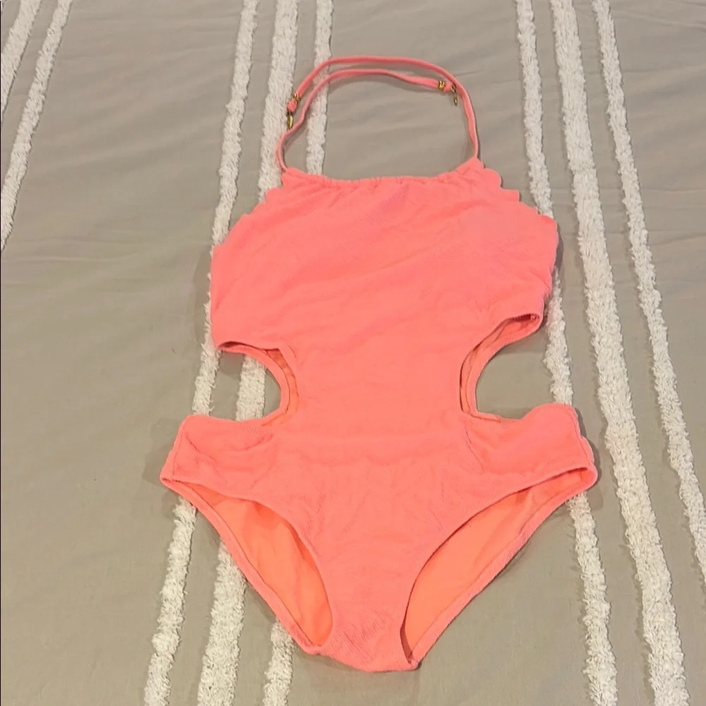 Vibrant Pink Cutout Swimsuit - Picture 1 of 2